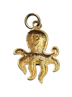 14K Yellow Gold Pearl Octopus Charm #26120