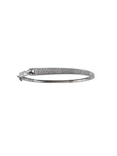 Guy Laroche 18K White Gold Diamond Bangle Bracelet #26139