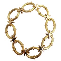 18K Yellow Gold Heavy X and O Link Bracelet #26121