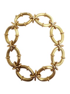 18K Yellow Gold Heavy X and O Link Bracelet #26121