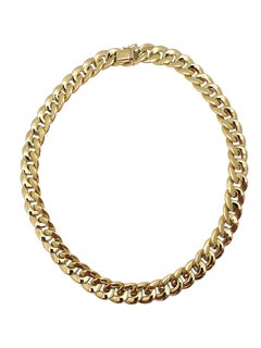 Halskette im Choker-Stil aus 14-karätigem Gelbgold mit kubanischer Kette, 16" #26129