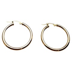 14K Yellow Gold Hoop Earrings #25806