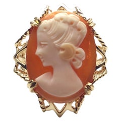 14K Yellow Gold Cameo Ring Size 5 #25784