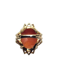 14K Yellow Gold Cameo Ring Size 5 #25784