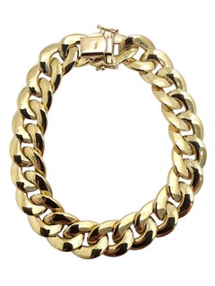14K Yellow Gold Cuban Link Chain Bracelet #26128