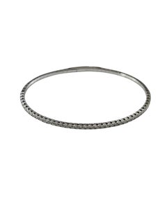 14K White Gold Diamond Bangle Bracelet #26213
