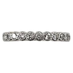 18K White Gold Diamond Band Ring Size 7.25 #26191