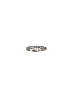 18K White Gold Diamond Band Ring Size 7.25 #26191