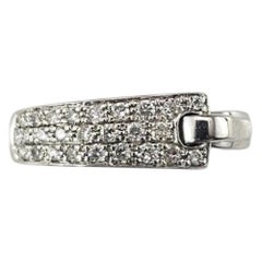 Guy Laroche 18K White Gold Diamond Buckle Ring Size 6.25 #26187