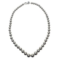 Tiffany & Co Sterling Silver Graduated Bead Necklace #26132