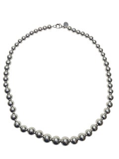 Tiffany & Co Sterling Silver Graduated Bead Necklace #26132