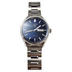 TAG Heuer Carrera Calibre 5 WBN2012 Blue Dial Automatic Watch Never Worn #25598