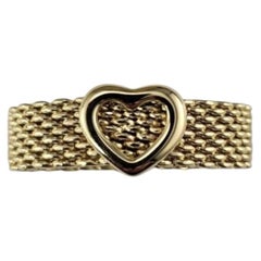 Tiffany & Co. 18K Yellow Gold Somerset Mesh Heart Ring Size 7 #26277