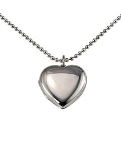 Tiffany & Co. Sterling Silver Heart Locket Pendant Necklace #26253