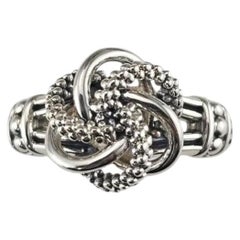 Lagos Caviar Sterling Silver Love Knot Ring Size 8 #26239