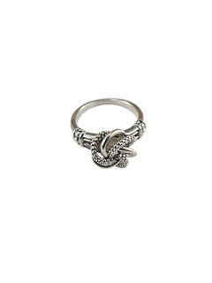Lagos Caviar Sterling Silver Love Knot Ring Size 8 #26239