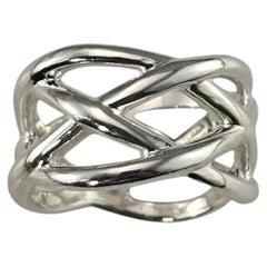 Tiffany & Co. Sterling Silver Celtic Knot Band Ring Size 6.25 #26235
