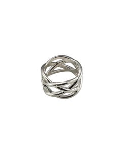 Tiffany & Co. Sterling Silver Celtic Knot Band Ring Size 6.25 #26235