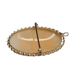 10K Yellow Gold Cameo Pendant Brooch #26703