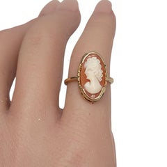 14K Yellow Gold Cameo Ring Size 4.5 #26704