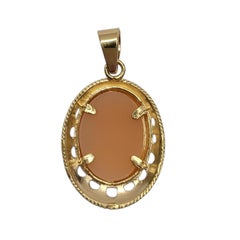 18K Yellow Gold Cameo Pendant #26701