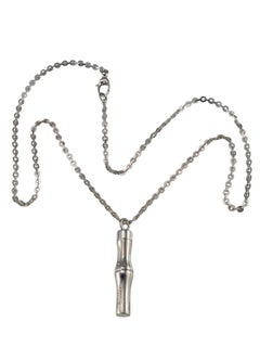 Gucci Sterling Silver Bamboo Pendant Necklace #26240
