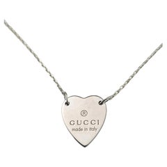 Gucci Sterling Silver Heart Pendant Necklace #26231