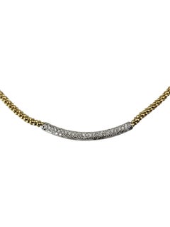 Spark 18K Yellow and White Gold Diamond Bar Necklace 16.5" #26168