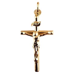 18K Yellow Gold Crucifix Pendant #22500