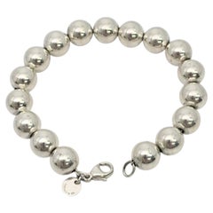 Pulsera de cuentas redondas de 10 mm de plata de ley de Tiffany & Co, n.º 26743