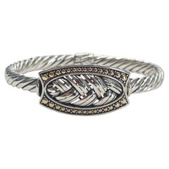Bracelet jonc torsadé Effy en argent sterling avec des touches d'or jaune 18 carats #26761