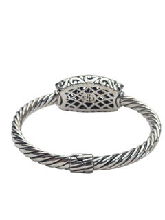 Bracelet jonc torsadé Effy en argent sterling avec des touches d'or jaune 18 carats #26761