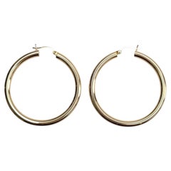 14K Yellow Gold Large Circle Hoop Earrings #26748