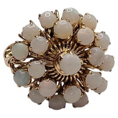 18K Yellow Gold Opal Harem Ring Size 6.25 #25845