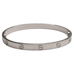Cartier 18K White Gold Love Bracelet Size 19 Box, Screwdriver, Paperwork #26272