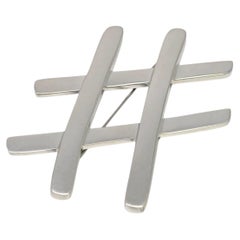 Tiffany & Co Paloma Picasso Sterling Silver Hashtag Number Sign Pin Brooch 26769