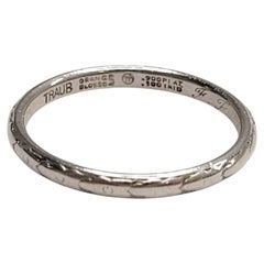 1934 Orange Blossom Platinum Band Ring Size 6.25 #26815