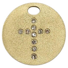 Roberto Coin Tiny Treasures Ciondolo a forma di croce in oro giallo 18 carati con diamanti #26813
