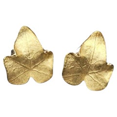 Tiffany & Co. 18K Yellow Gold Ivy Leaf Stud Earrings #26819
