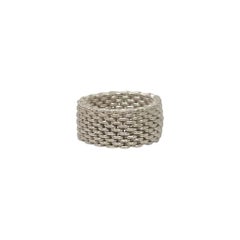 Tiffany & Co Sterling Silver Somerset Mesh Band Ring Size 7 #26821