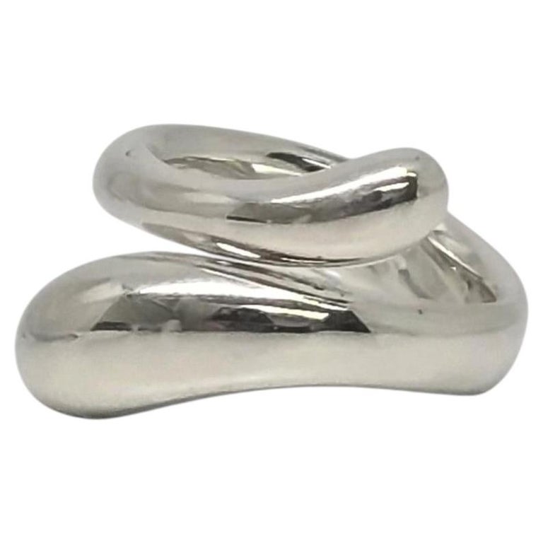 Tiffany & Co. Tiffany & Co Elsa Peretti Sterling Silver Teardrop Bypass Ring Size 5.75 #26822