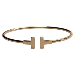 Tiffany & Co 18K Yellow Gold "T" Wire Bracelet Large #26856