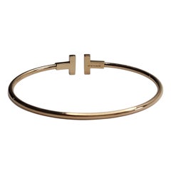 Tiffany & Co 18K Yellow Gold "T" Wire Bracelet Large #26856