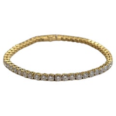 18K Yellow Gold Diamond Tennis Bracelet 6.71cttw #26870