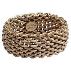 Tiffany & Co. 18K Yellow Gold Somerset Mesh Ring Size 7.75 #26863