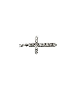 Ciondolo a forma di croce in oro bianco 18 carati con diamanti #26876