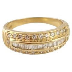 14 Karat Yellow Gold and Diamond Ring Size 7 #14650