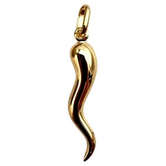 14K Yellow Gold Italian Horn Charm #22353