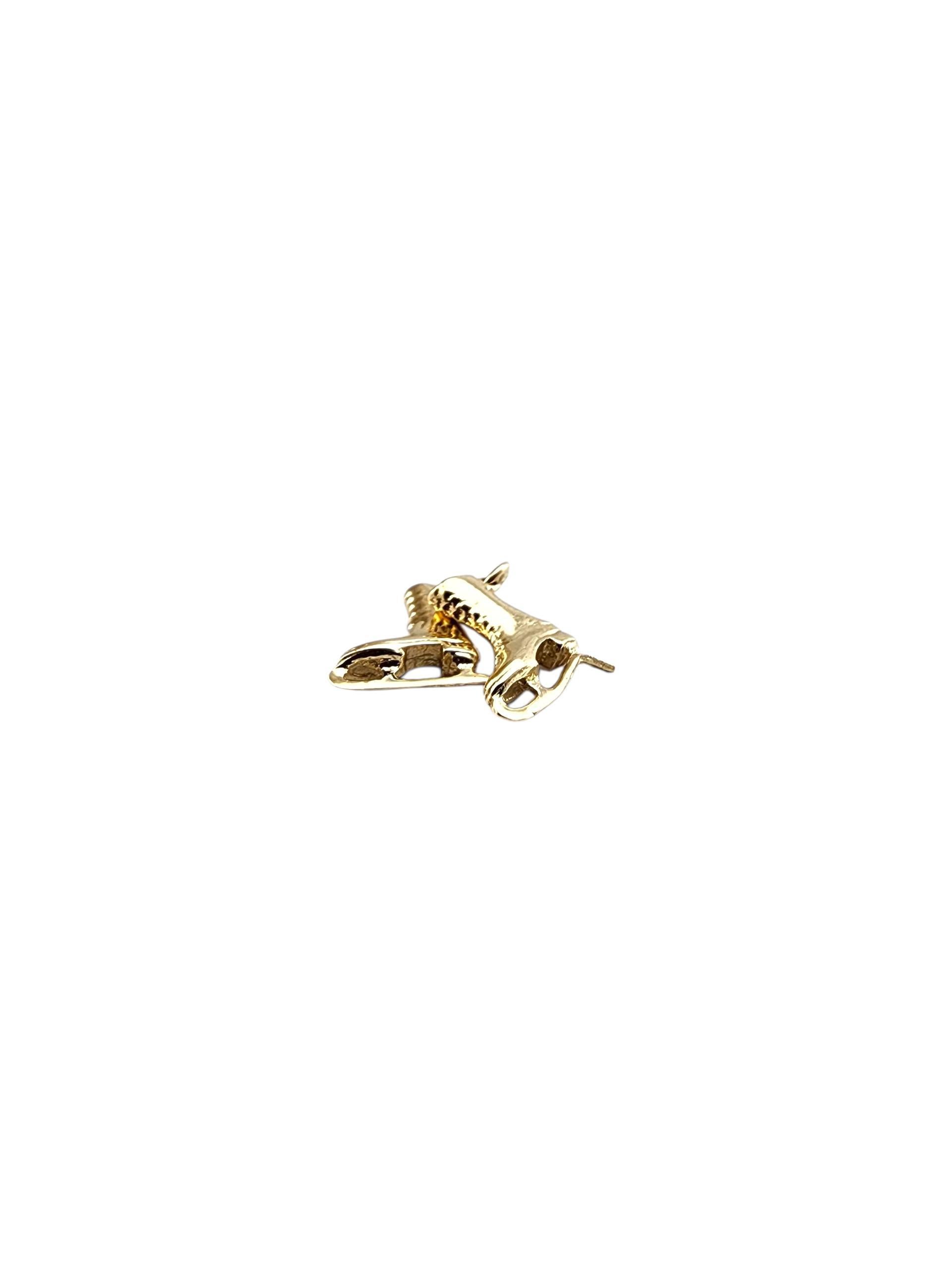 Breloque patins à glace en or jaune 14K #22346 Bon état - En vente à Washington Depot, CT