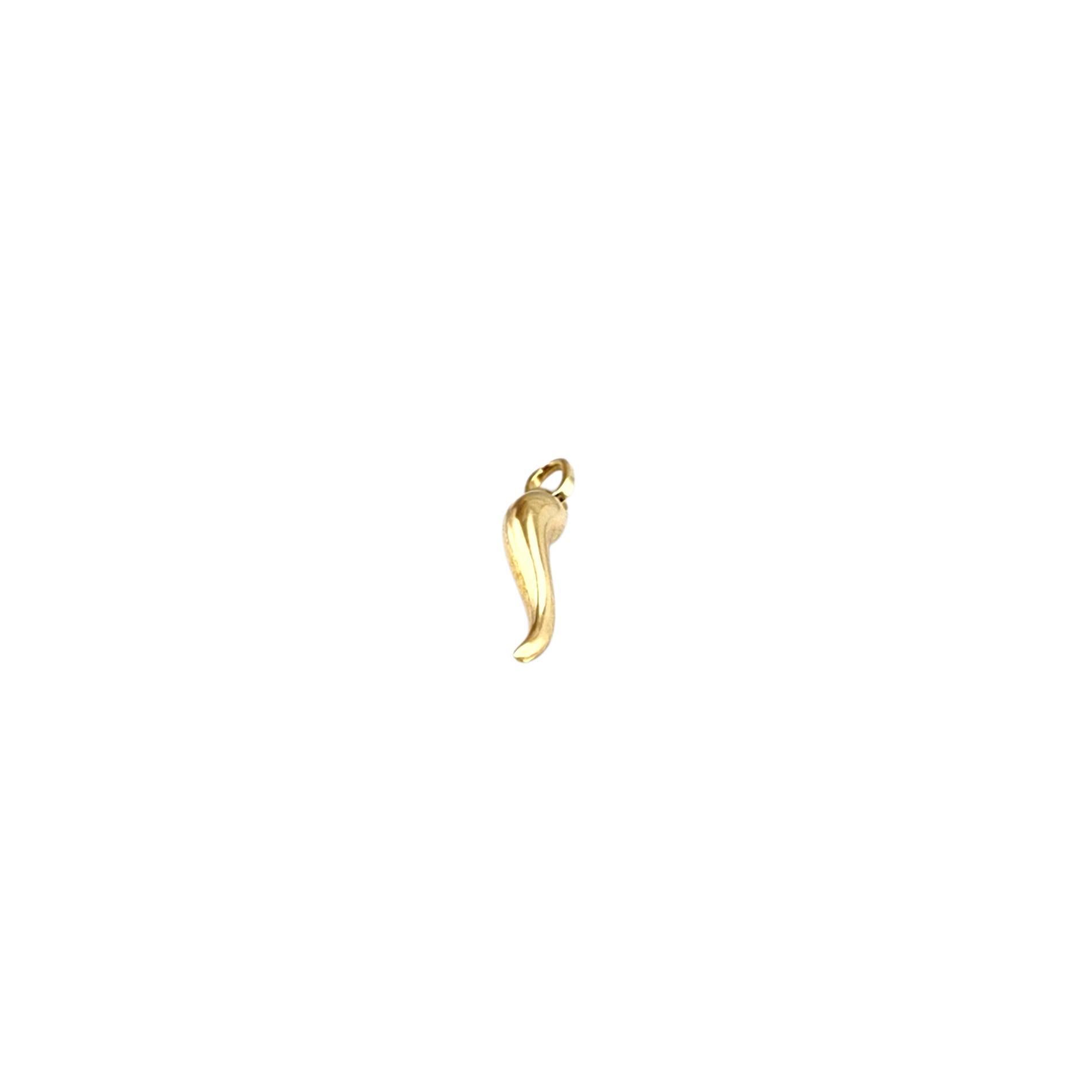 Charme en or jaune 14K en forme de corne italienne #22343 Bon état - En vente à Washington Depot, CT